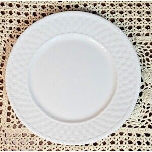 5 Set Oneida Waverly White Basket Weave Design Salad Dessert Ceramic Plates 7.5"